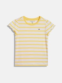 Tommy Hilfiger - Girls Yellow and White Stripes T-Shirt