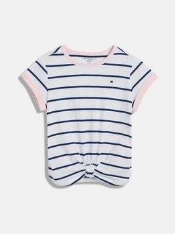 Tommy Hilfiger - Girls White Stripes Casual T-Shirt