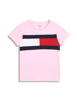 Tommy Hilfiger - Girls Pink Colorblock Casual T-Shirt