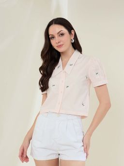 StyleStone - Peach Floral Regular Shirt