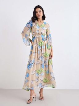 Styli - Multi-Color Printed A-Line Dress