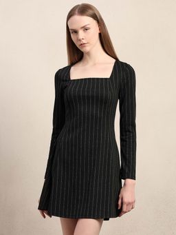 VERO MODA - Black Stripes A-Line Dress