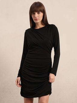 VERO MODA - Black Solid A-Line Dress