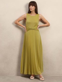 VERO MODA - Green Self Design Flared Dress
