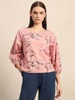 VERO MODA - Pink Floral Regular Top