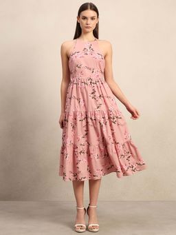 VERO MODA - Pink Floral A-Line Dress