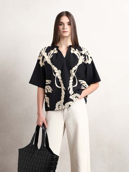 VERO MODA - Black Printed Regular Top