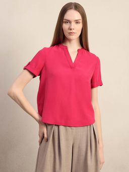 VERO MODA - Pink Solid Regular Top