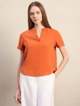 VERO MODA - Orange Solid Regular Top