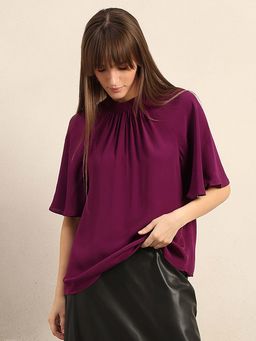 VERO MODA - Purple Solid Regular Top