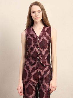 VERO MODA - Red Self Design Regular Top