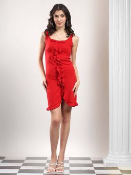 KOTTY - Red Solid Bodycon Dress