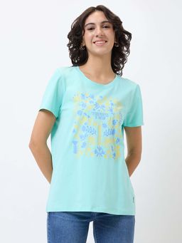 Spykar - Blue Printed Regular T-Shirt