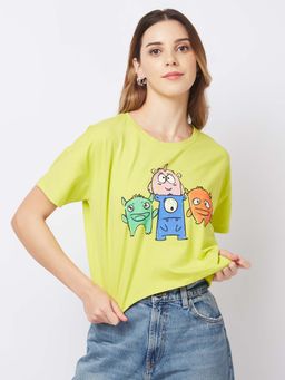 Spykar - Yellow Printed Slim T-Shirt