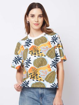 Spykar - White Printed Slim T-Shirt