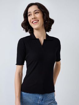 Spykar - Black Solid Slim Top