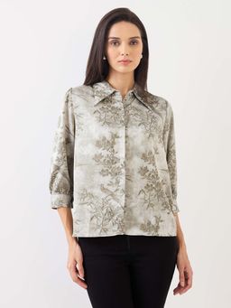 Spykar - Grey Printed Regular Shirt
