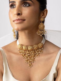 Joules By Radhika - Ornate Medallion Necklace Set