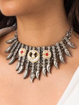 Joules By Radhika - Ornate Tribal Statement Necklace