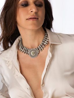 Joules By Radhika - Textured Leaf Accent Necklace