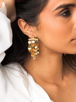 Joules By Radhika - Shimmering Coin Cascade Earrings