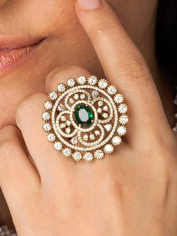 Joules By Radhika - Emerald Heritage Ring