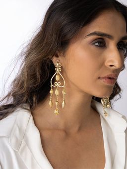 Joules By Radhika - Heart Filigree Drop Earrings