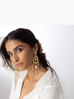 Joules By Radhika - Floral Raw Gemstone Earrings