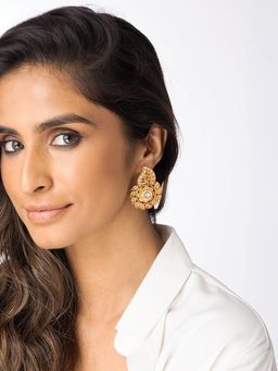 Joules By Radhika - Stone Drop Flower Earrings