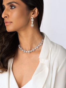 Joules By Radhika - Circle Gemstone Necklace Set