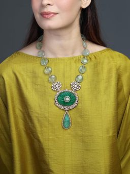 Joules By Radhika - Verdant Oval Medallion Necklace Set