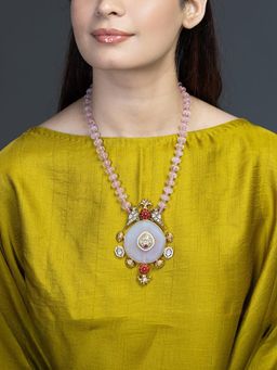 Joules By Radhika - Blush Rose Medallion Necklace