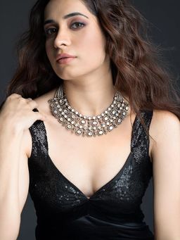 Joules By Radhika - Triple-Tier Shimmering Stone Necklace