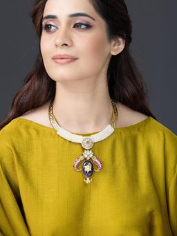 Joules By Radhika - Regal Gold-Collar Amethyst Necklace
