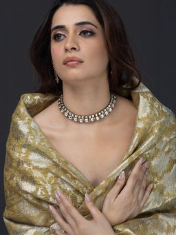 Joules By Radhika - Emerald Rectangle Necklace Set