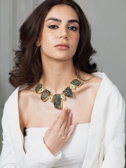 Joules By Radhika - Smoky Quartz Slice Necklace