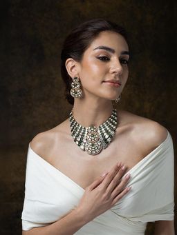 Joules By Radhika - Regal Green Wave Necklace Set