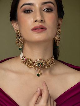 Joules By Radhika - Mughal Blooms Choker Necklace Set