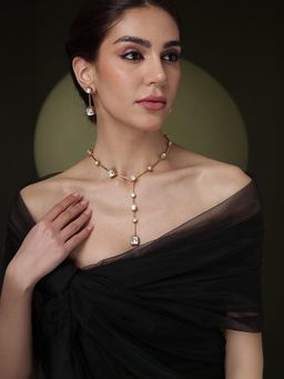 Joules By Radhika - Modern Prism Lariat Necklace Set