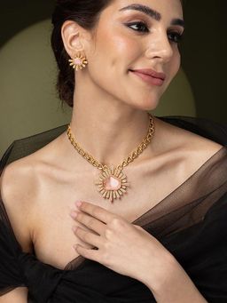 Joules By Radhika - Sunlit Blush Radiance Long Necklace Set