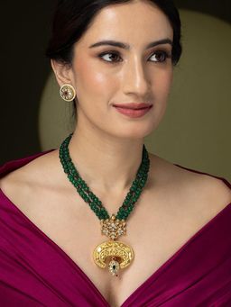 Joules By Radhika - Mayura Green Beaded Long Necklace
