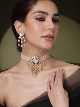 Joules By Radhika - Multi-Strand Pearl & Citrine Necklace Set