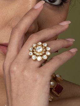 Joules By Radhika - White Flower Cluster Ring