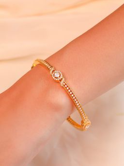 Zavya - Golden Glamour Sparkling Gold-Plated Bangle in 925 Sterling Silver