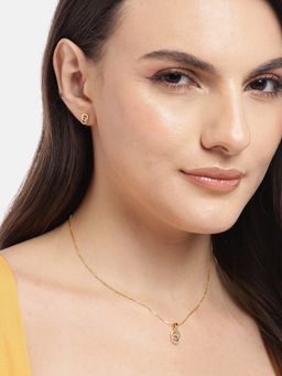 Zavya - Dazzling Dance Double Circle CZ Gold-Plated Jewellery Set