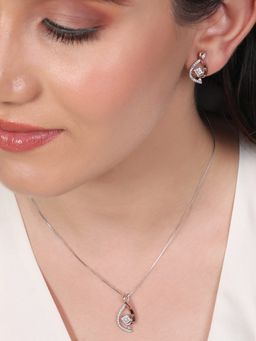 Zavya - Dual Radiance Brilliance CZ Dual Tone-Plated 925 Sterling Silver Jewelry Set