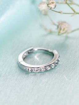 Zavya - Radiant Charm Rhodium-Plated 925 Sterling Silver Nose Ring