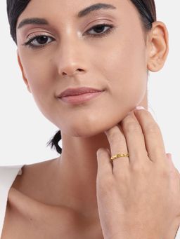 Zavya - Golden Chains 925 Sterling Silver Gold-Plated Chain Look Ring