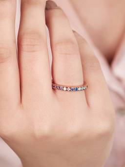 Zavya - Rosy Radiance CZ Rose Gold-Plated 925 Sterling Silver Womens Ring