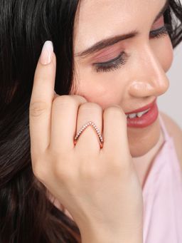 Zavya - Regal Rose Rose Gold Plated 925 Sterling Silver Womens Ring